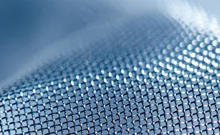 Blue mood square mesh fabric