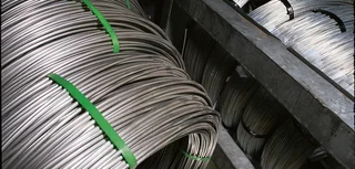 Wire coils in the warehouse