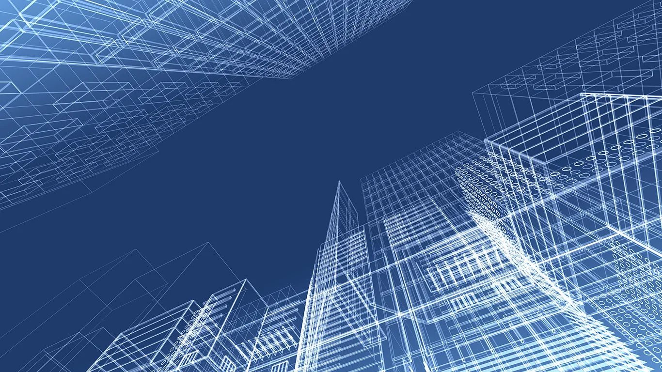 HAVER Architekturgewebe als BIM Objekt Technische 3D Zeichnung eines Gebäudes