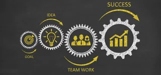 Gears symbolize a successful process chain