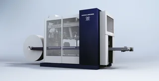 INTEGRA® FFS EDITION: Eingehaustes Verpackungssystem mit Rollenmagazin und Austrageband für chemische Produkte und Nahrungsmittel