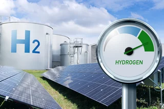 Eine Wasserstofffabrik für die Produktion von grünem Wasserstoff aus erneuerbaren Energiequellen.