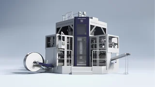 Das moderne Hochleistungssystem für die Verpackung von Zement in Foliensäcke mit sämtlichen Maschinenkomponenten.