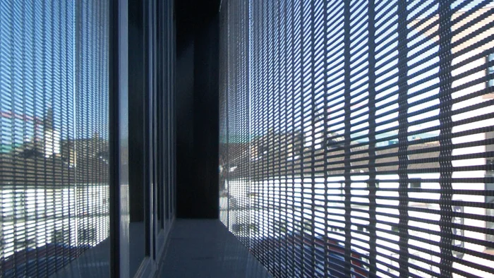 View through sun protection mesh