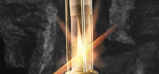 Pit lamp symbolizes the industrial use of wire mesh