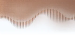 Copper-colored shielding mesh with a wave-like pattern, fine wire structure against a light background, symbolizing electromagnetic shielding.